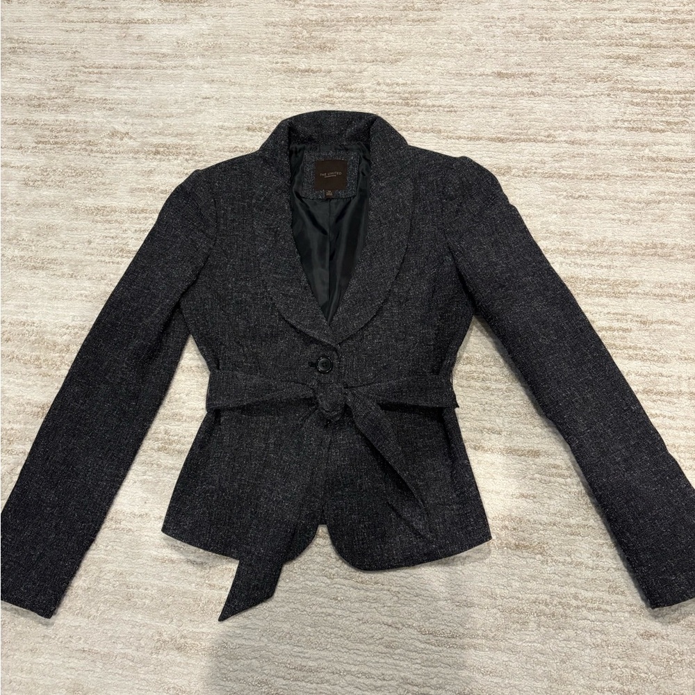 The Limited Charcoal Blazer with Belt